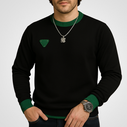 Suéter masculino prémium blanco de punto