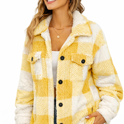 Chaqueta Teddy a Cuadros para Mujer